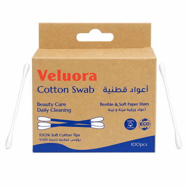 Veluora Cotton Swabs 100pcs Kraft Hang Box